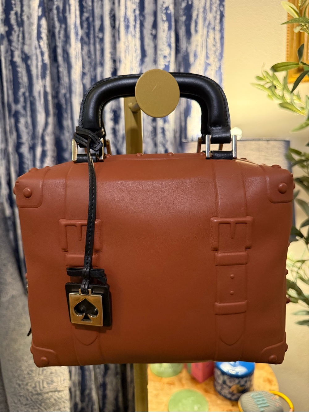 Kate Spade Terracotta Cowhide Leather Trunk Handbag